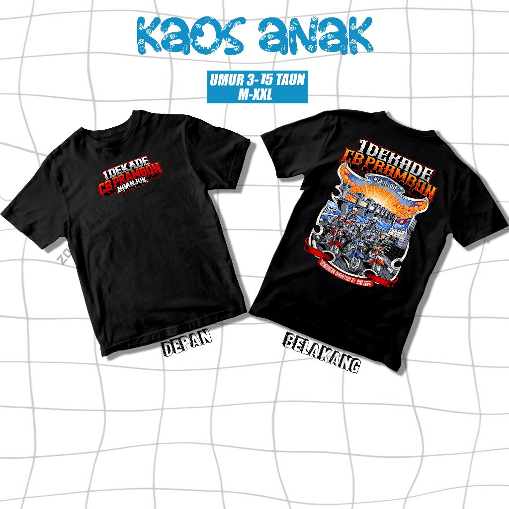 Kaos ANAK ACARA 1 DEKADE CB PRAMBON NGANJUK ORIGINAL Tgl 7 JUNI 2026