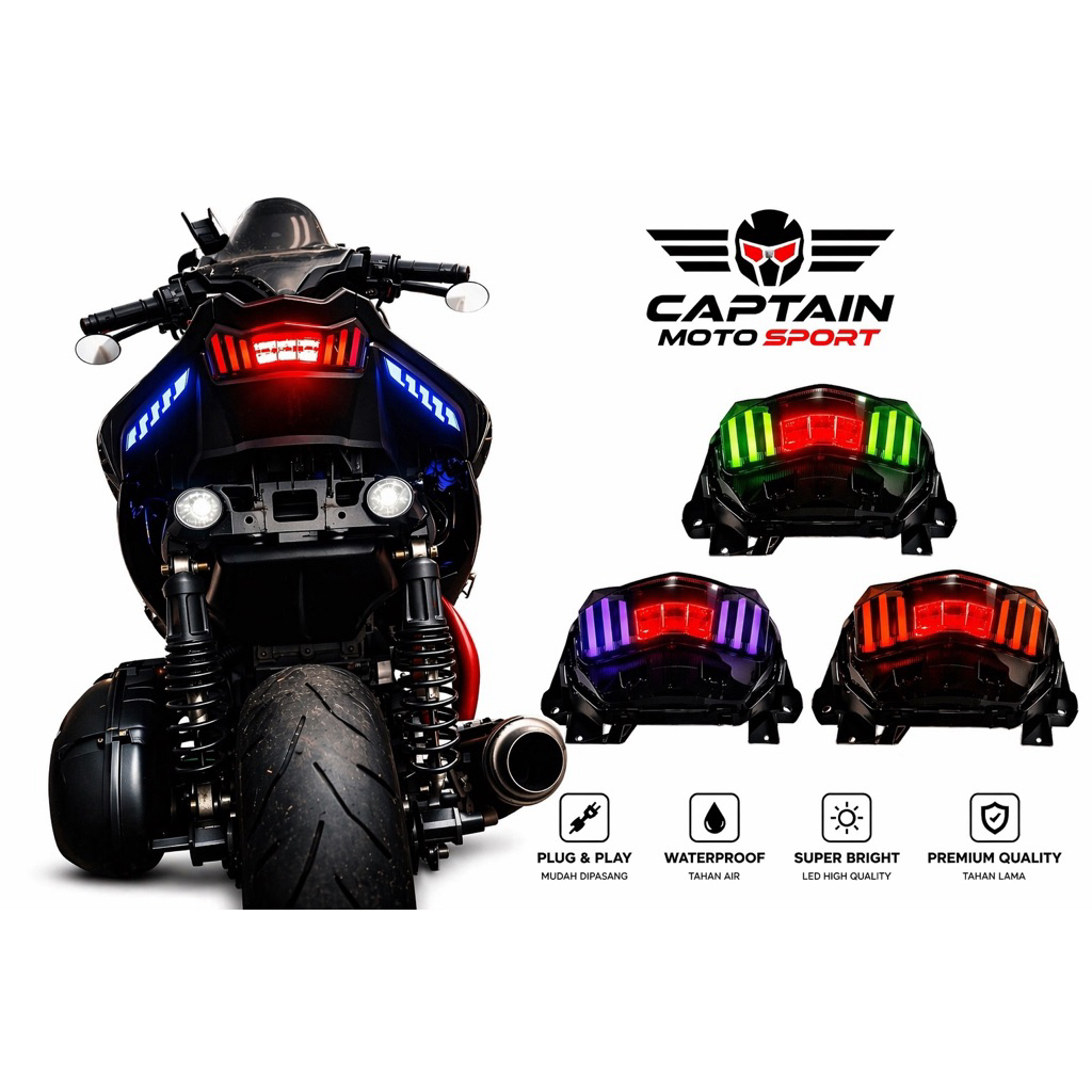 STOPLAMP RGB PLUS LAMPU UNDERTAIL RGB AEROX NEW CONNECTED 2021-2024