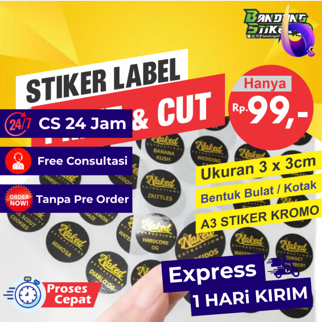 Bandung Stiker - Sticker Label Logo Kemasan Produk Makan dan Minuman Bahan Kromo