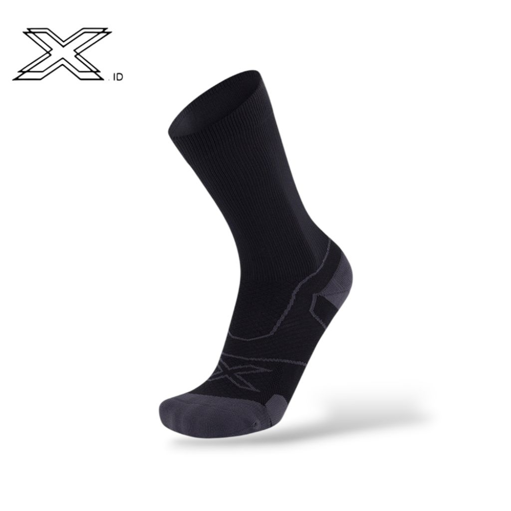 2xu Vectr Light Cushion Crew Socks Black Titanium