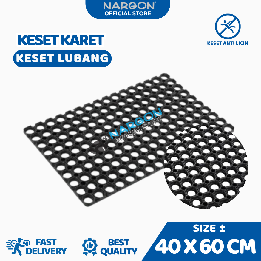 Keset Kaki Keset Karet Anti Slip Keset Karet Kamar Mandi Keset Karet Lubang Uk 40 x 60 cm