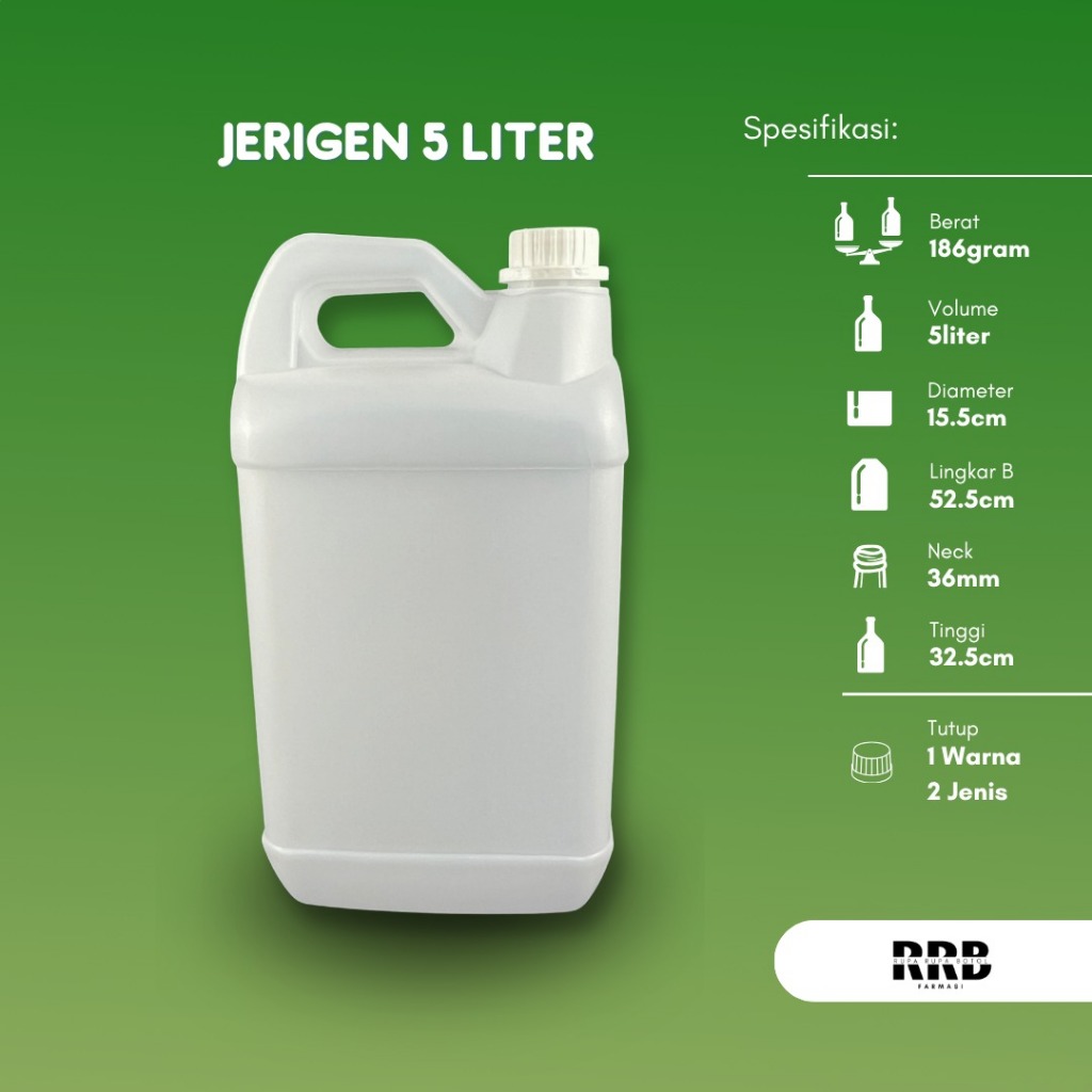 Khusus Instant & Sameday - Jerigen 5 Liter Baru bahan tebaL dan bocor - (maksimal 20pcs)