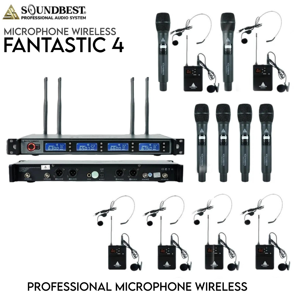 Mic Wireless Soundbest Fantastic 4 Original Mic Tanpa kabel Handheld / Clip-on