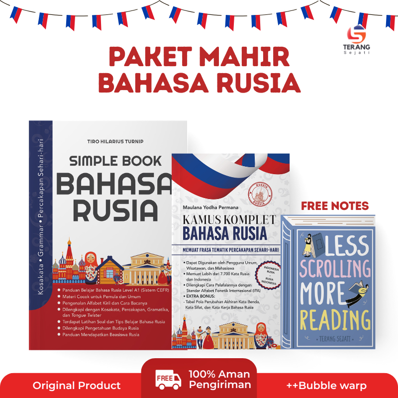 PAKET MAHIR Bahasa Rusia Level A1 - Simple Book Bahasa Rusia dan Kamus Bahasa Rusia
