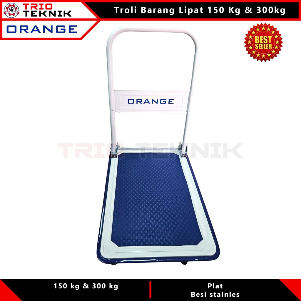 Troli Dorong Barang Lipat Gerobak Dorong 150kg 300kg Roda 4
