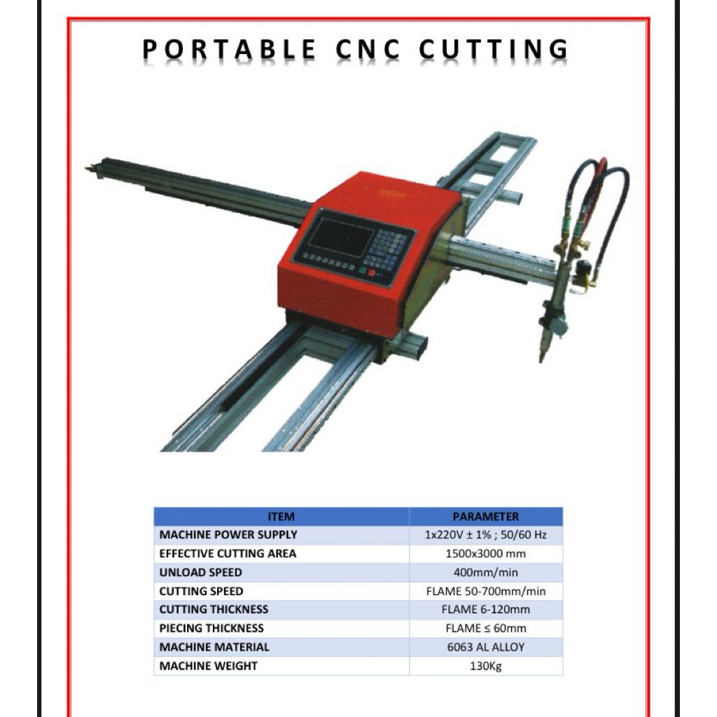 Portable CNC Cutting untuk Plasma/Oxy-Acetylene
