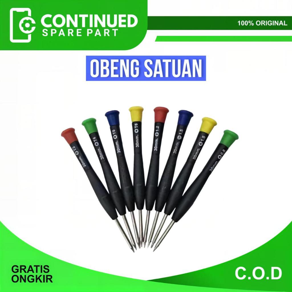 Obeng Satuan Alat Reparasi Perbaikan Handphone Bintang 0.8 30Mm, + 1.2 30Mm, + 1.5 30Mm, - 1.5 30Mm,