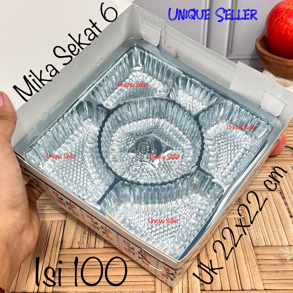 [Isi100] Mika Sekat 6 Tebal Uk 18 cm JPL untuk Dus Nasi 18x18 cm Mika Samir Sekat 6 isi 6 Lubang 6 B