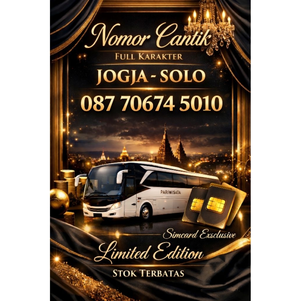 Nomor Cantik Full Karakter Perdana Premium XL Axiata Berkualitas Limited Edition Super Varian "JOGJA