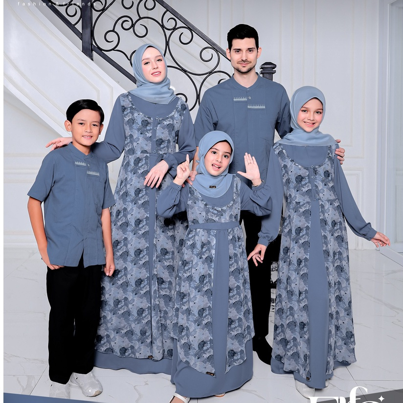Sarimbit lebaran gamis pesta  KAGUMI ELFA 276 SHADOW BLUE [ETHICA RUMAH FAIQA]