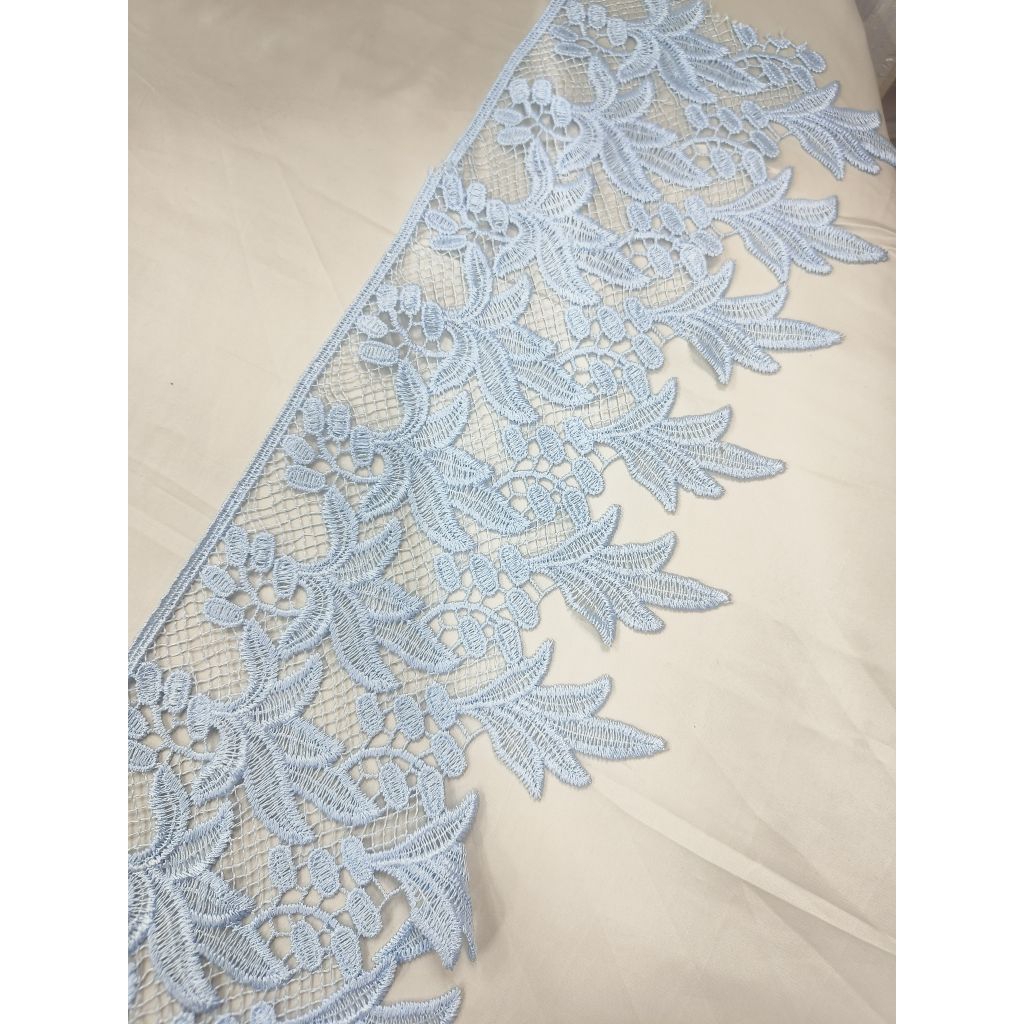 RENDA BORDIR, LEBAR 18 CM/RENDA MUKENA, RENDA BAJU KEBAYA  DRES DLL...