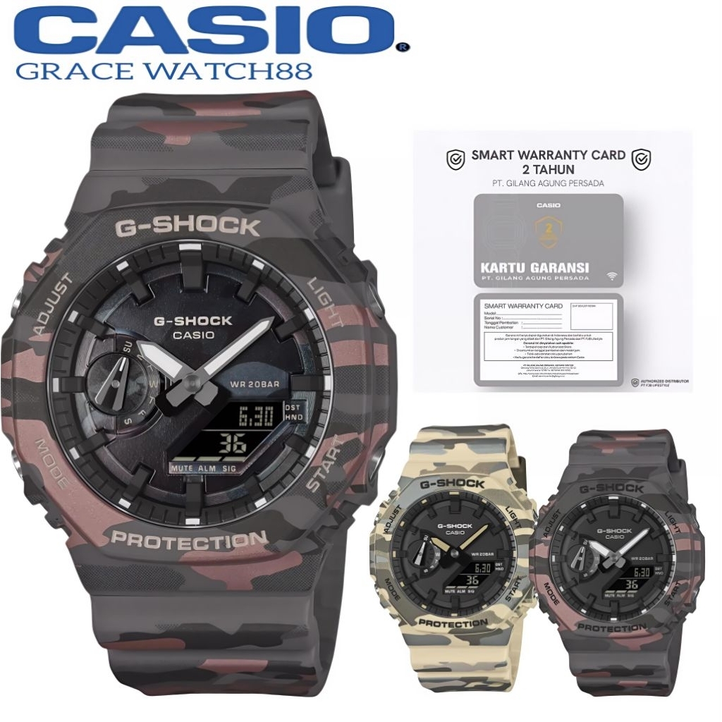 New Jam tangan pria casio G-Shock Seri Ga-2100cm / ga-2100cmd Gshock original Gshock loreng