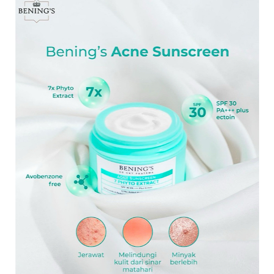 PROMO Bening's Acne Sunscreen ( Ax Day Cream ) | Krim Siang Jerawat Benings Skincare Dr Oky Clinic