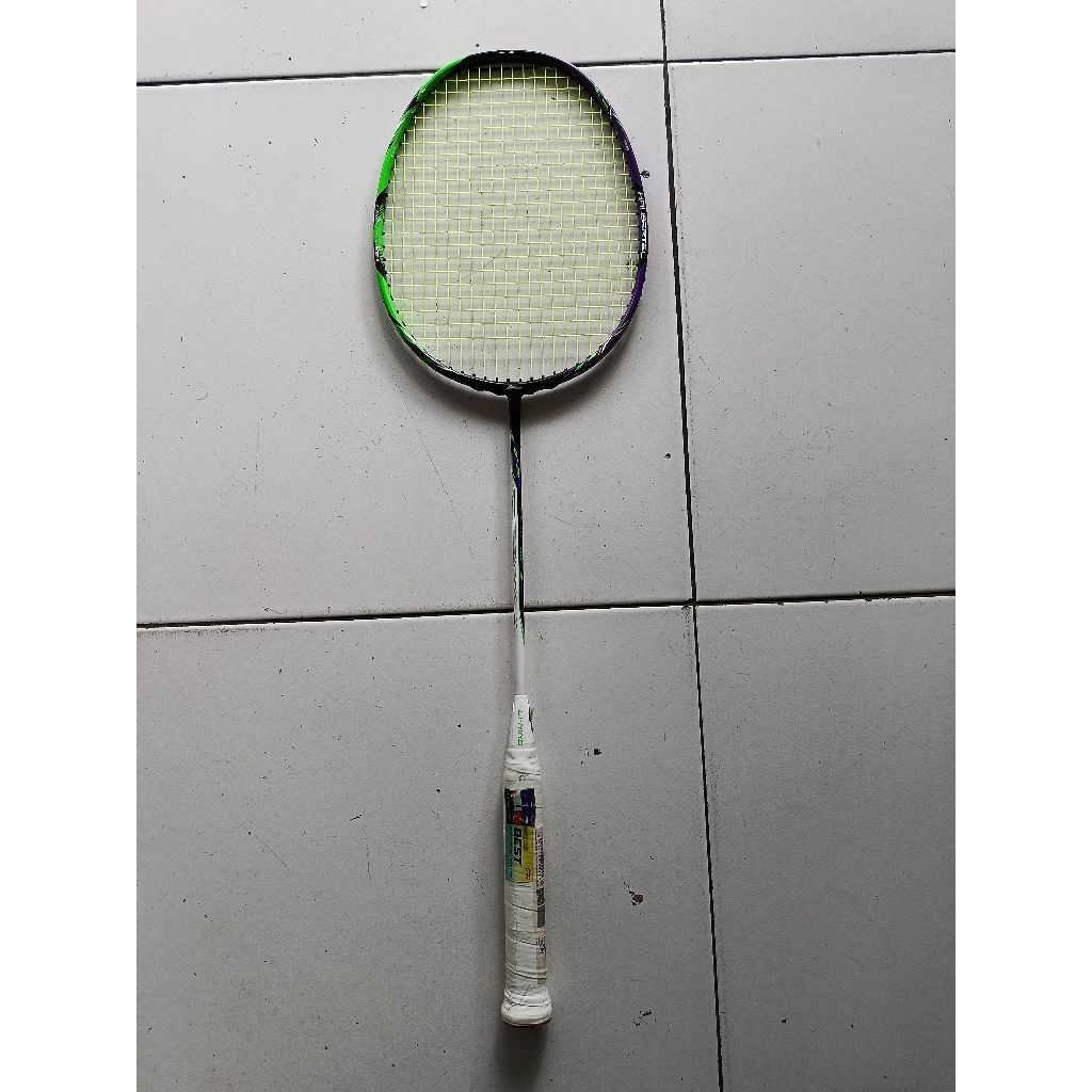 Raket Badminton Lining Halbertec 9000 AYPU021 Green Purple Original Bekas / Raket Badminton Lining