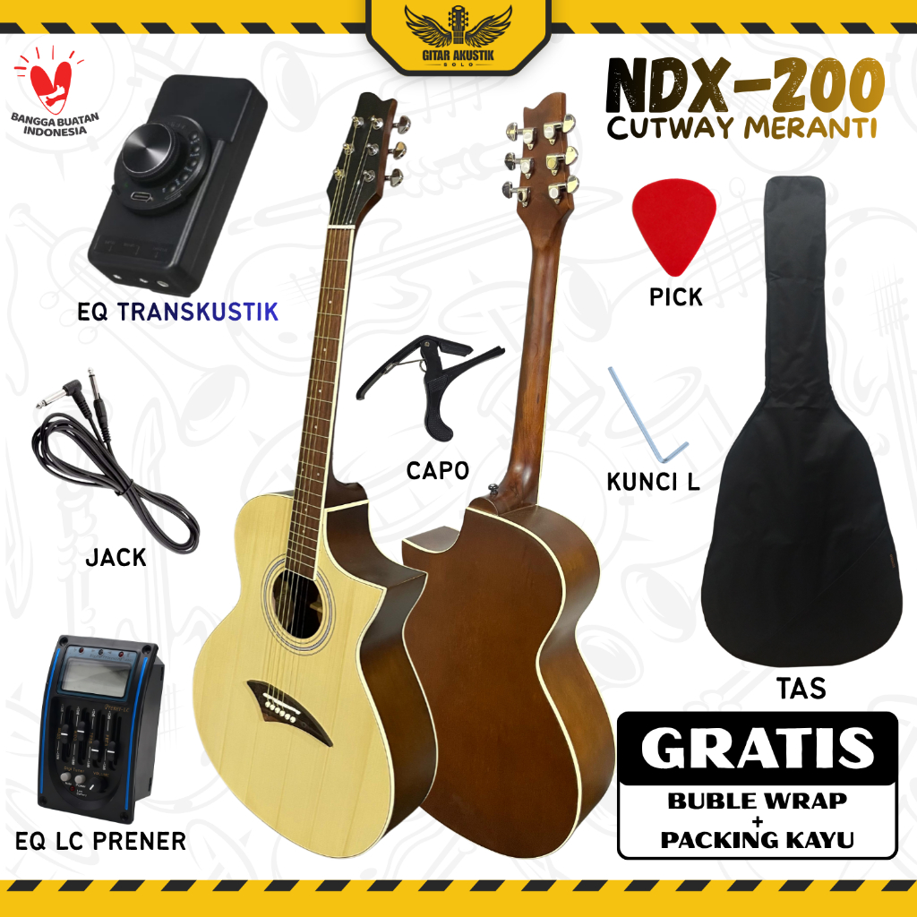 Gitar Akustik OZZY NDX-200 Original / Gitar Akustik Ori Tanam Besi