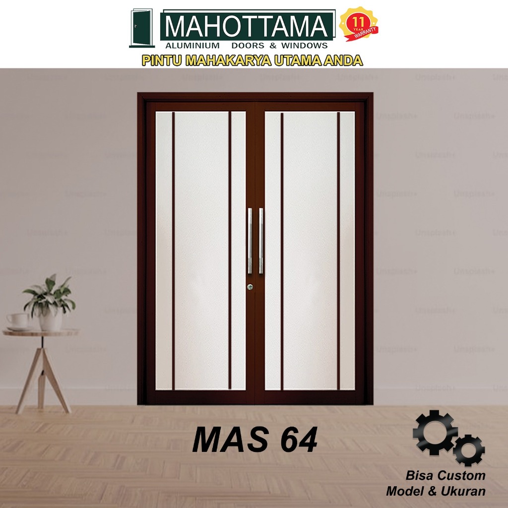 MAHOTTAMA MAS65 - Pintu Aluminium Rumah Utama Minimalis 174 x 215