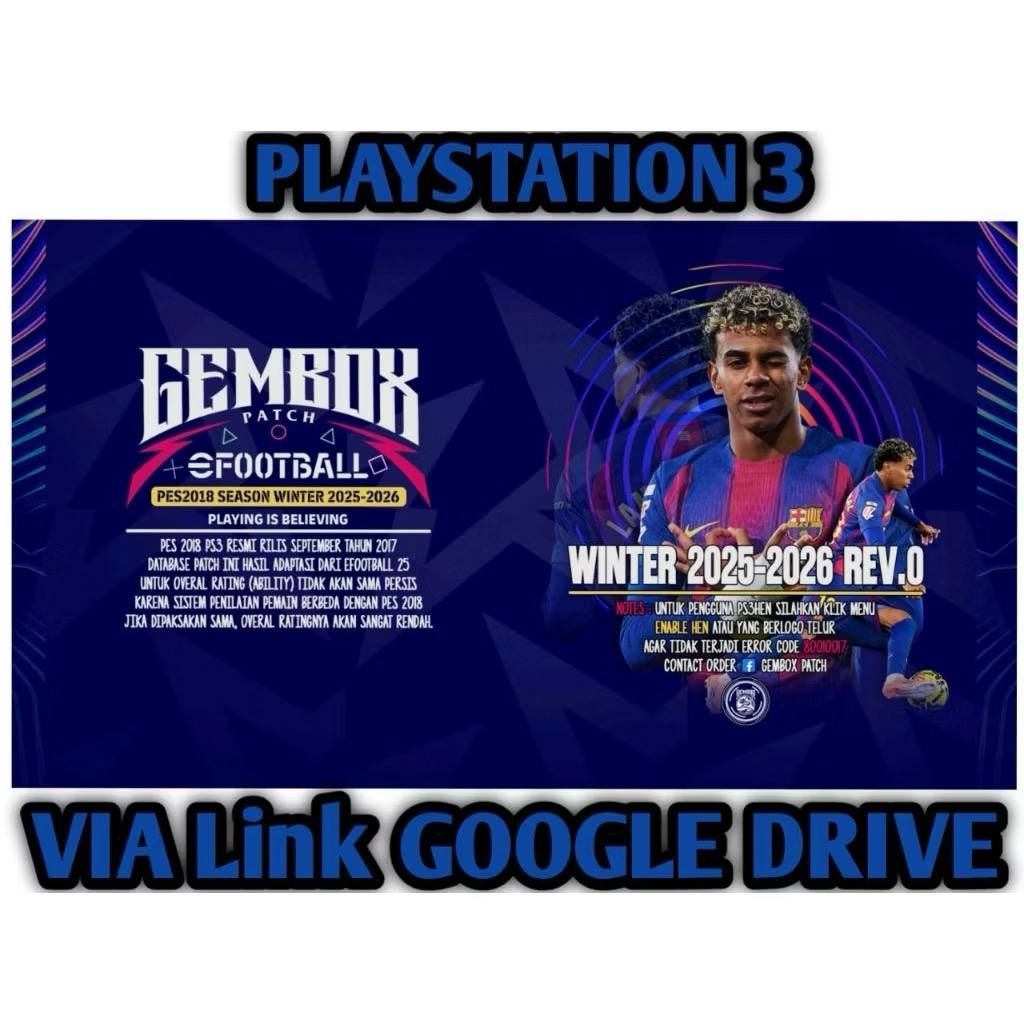 PES 2026 PS3 GEMBOX PATCH WINTER 2026 PS3 PKG