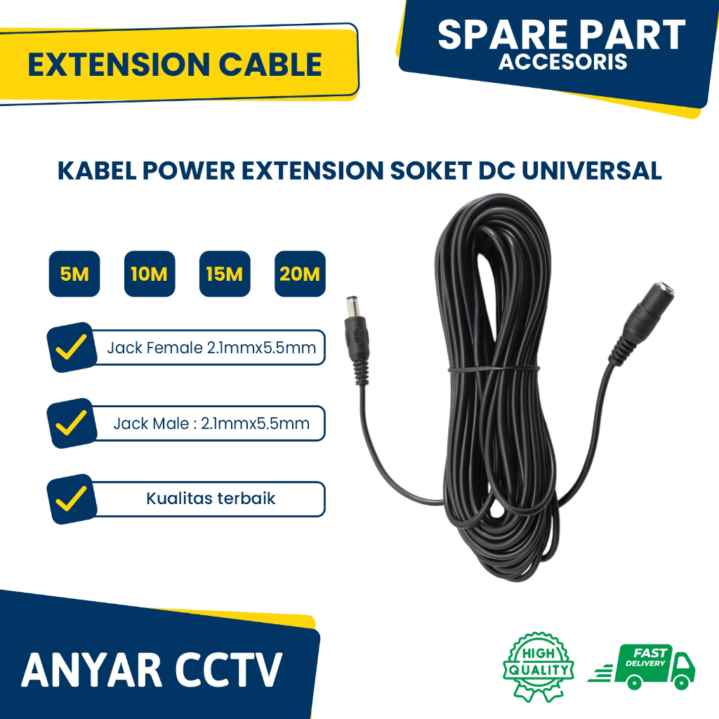 KABEL POWER EXTENSION EXTENDER SOKET DC SAMBUNGAN KABEL POWER CCTV