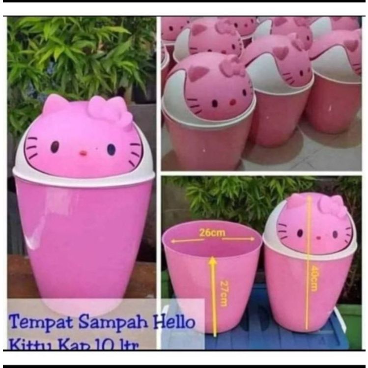 Tempat sampah karakter/Tempat sampah hello kitty