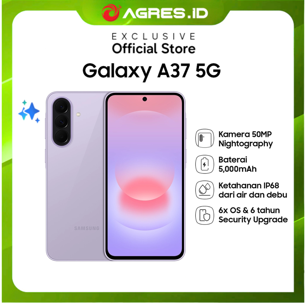 Samsung Galaxy A37 5G 8/256GB - Awesome Lavender - Hp AI - IP68 - 5000 mAh