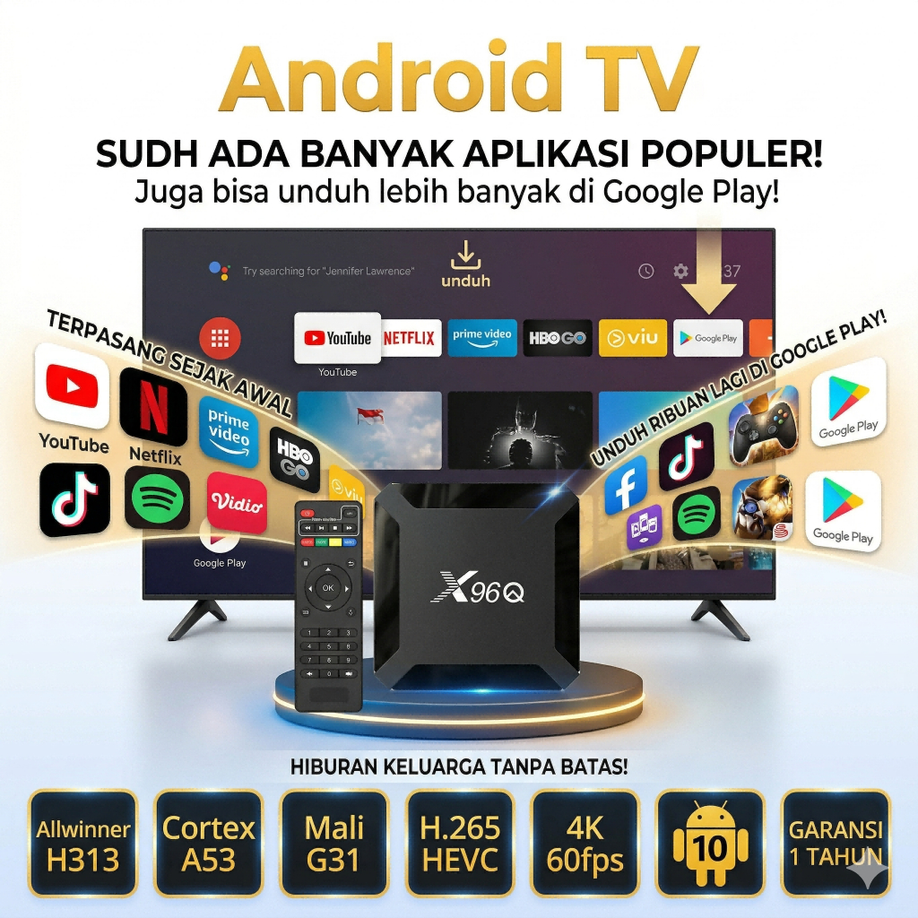 X96Q  Android TV Box  All Winner H313 Android 10.0  Support Bluetooth / STB Android TV Smart box