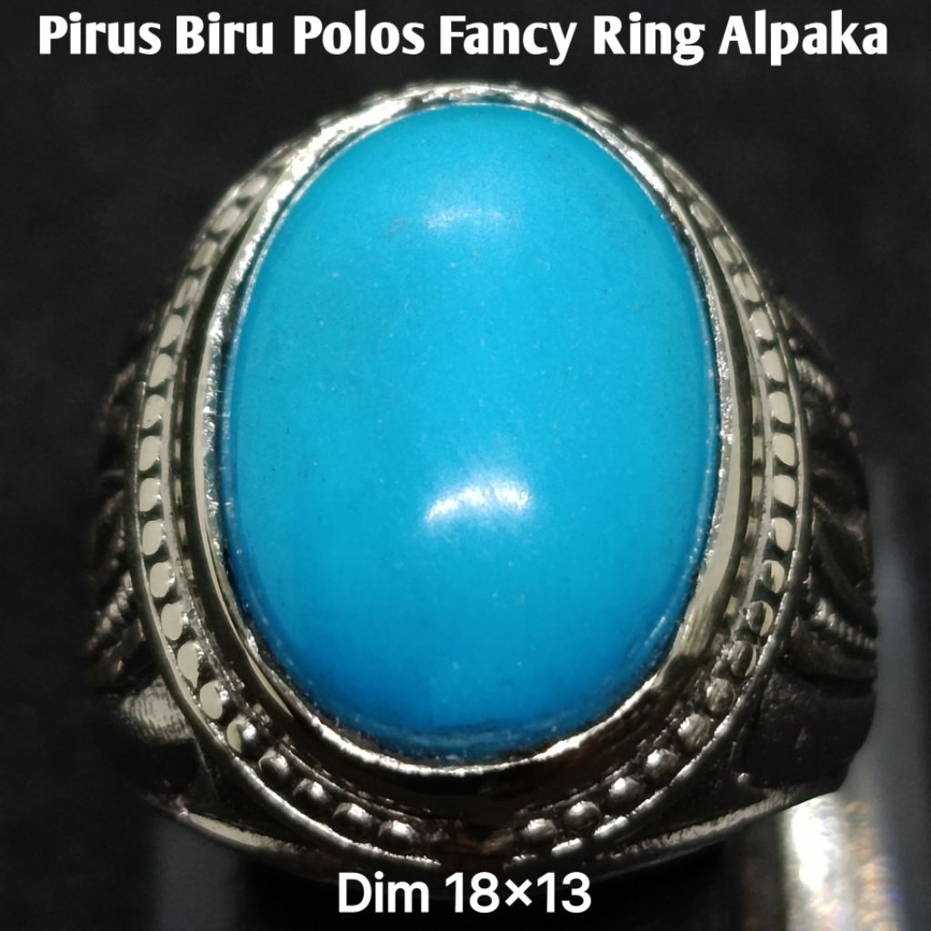 CINCIN BATU PIRUS MESIR BIRU FANCY POLOS HG RING ALPAKA SUPER