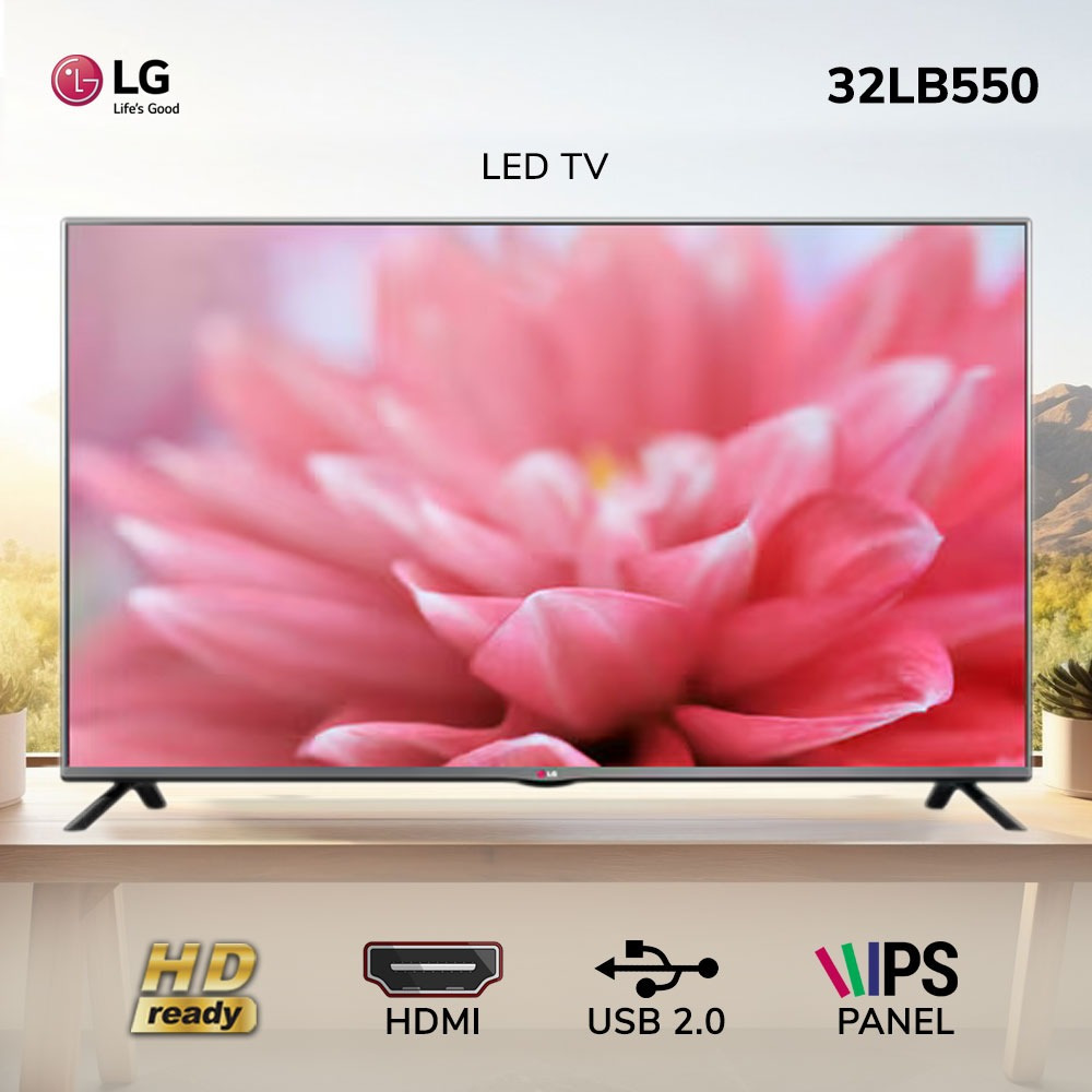 TV LG 32LB550A Digital IPS Panel 32 Inci Dolby Audio + PALET KAYU