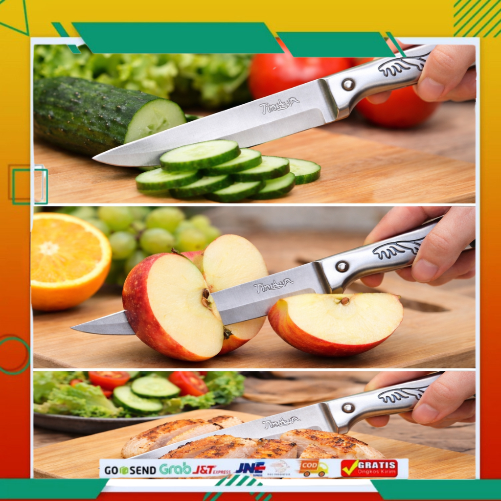 Dapur Stainless -  PISAU QJ / PISAU DAPUR STAINLESS / PISAU DAGING / PISAU SERBAGUNA