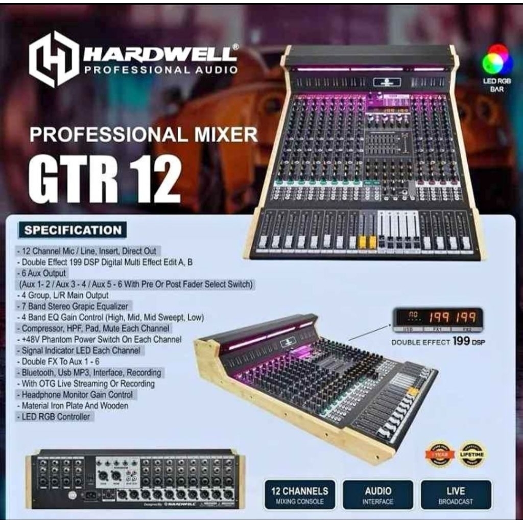 Mixer Hardwell GTR 12 Double Effect 199 Dsp Original Bekas Review
