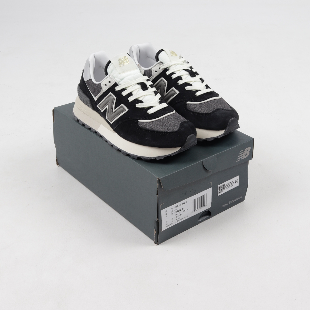 (FTBX) Sepatu Sneakers New Balance U574LGG1 Legacy Black Grey White - 574
