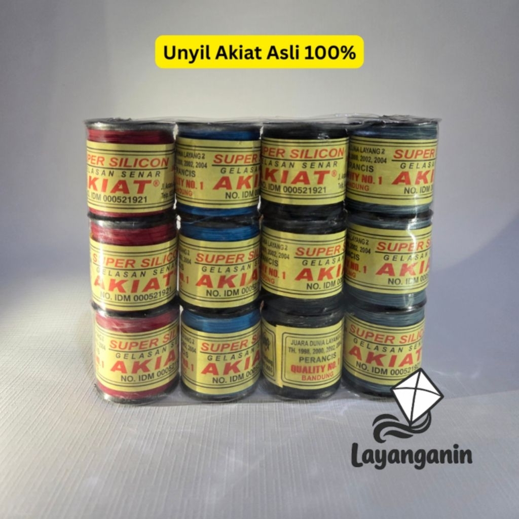 Benang Layangan Gelasan Unyil AKIAT Original 100% | Super Silicon Tajam Kuat | Aduan Anti Putus