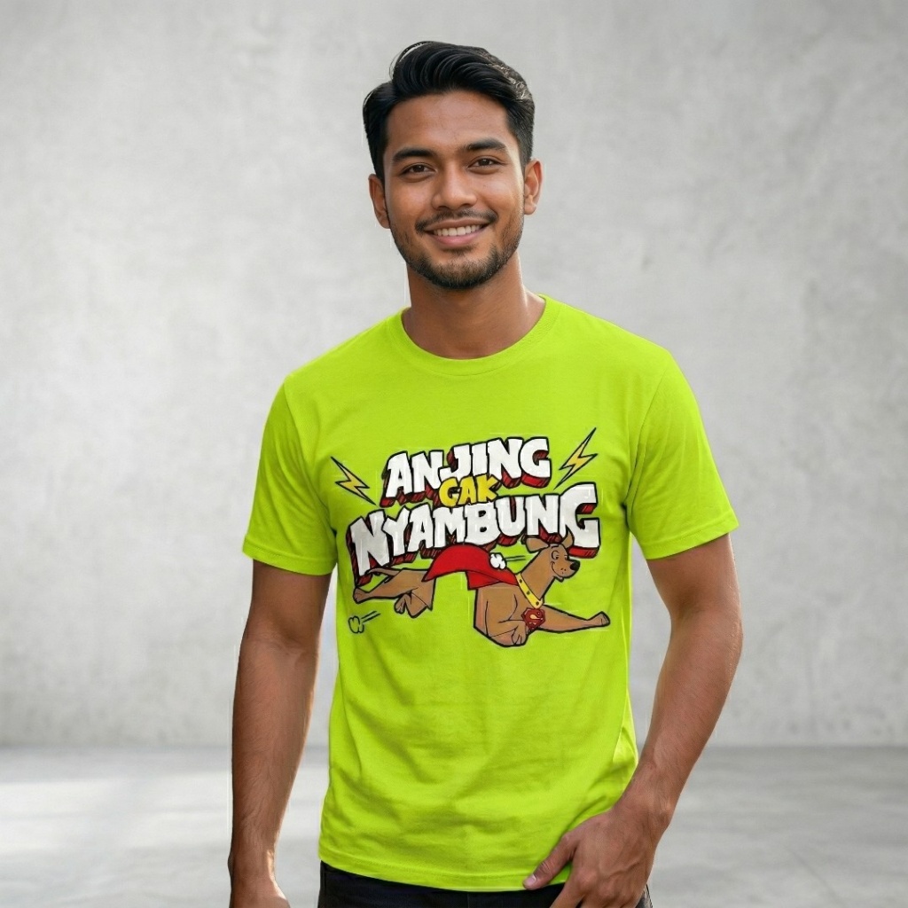 Kaos Asli Katun Desain Lucu Meme / Baju Reguler Fit Pria Wanita Motif Anjing Ukuran S - XXXL (3XL) /