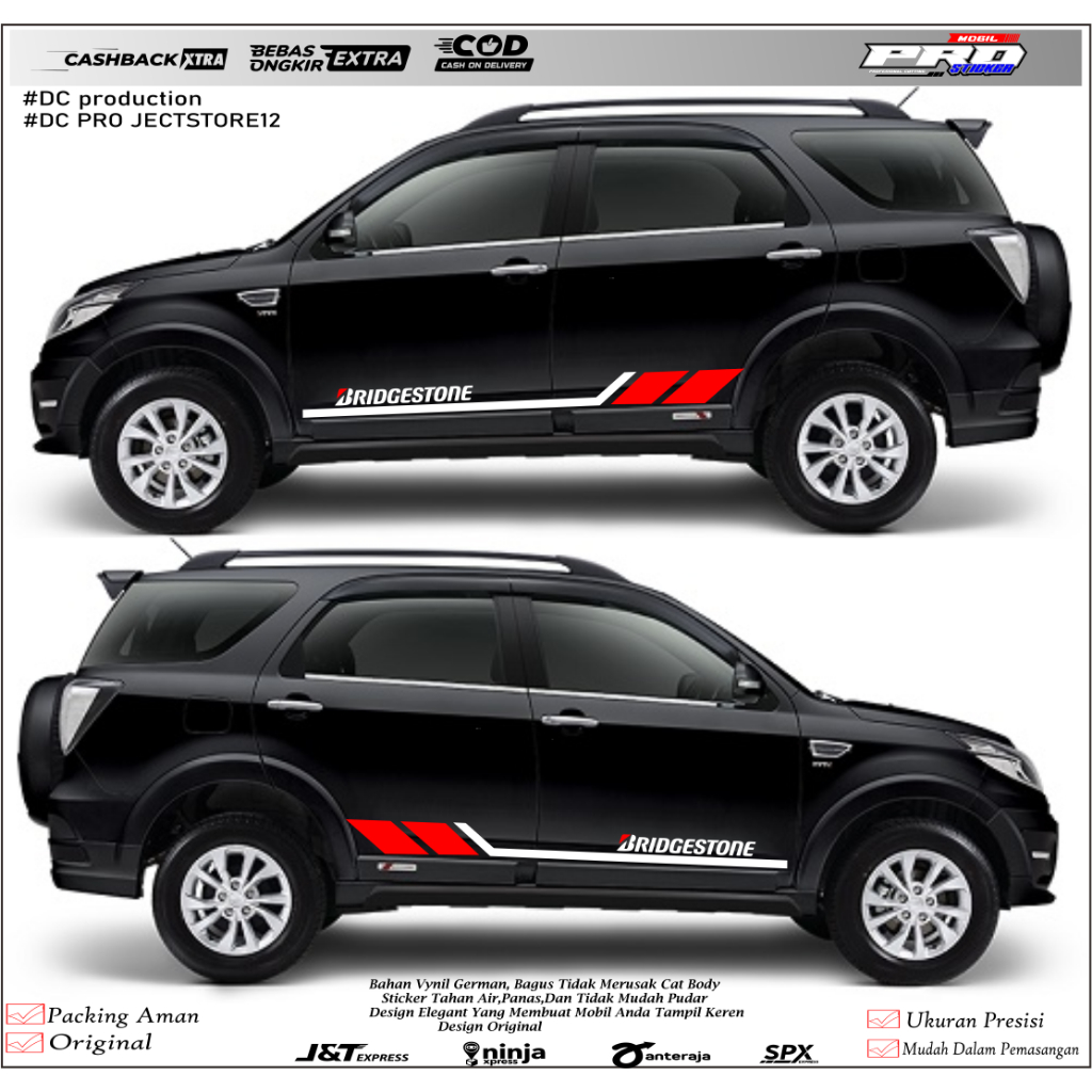 Cutting sticker stiker mobil Daihatsu Terios stiker bodi samping TERBARU KEREN