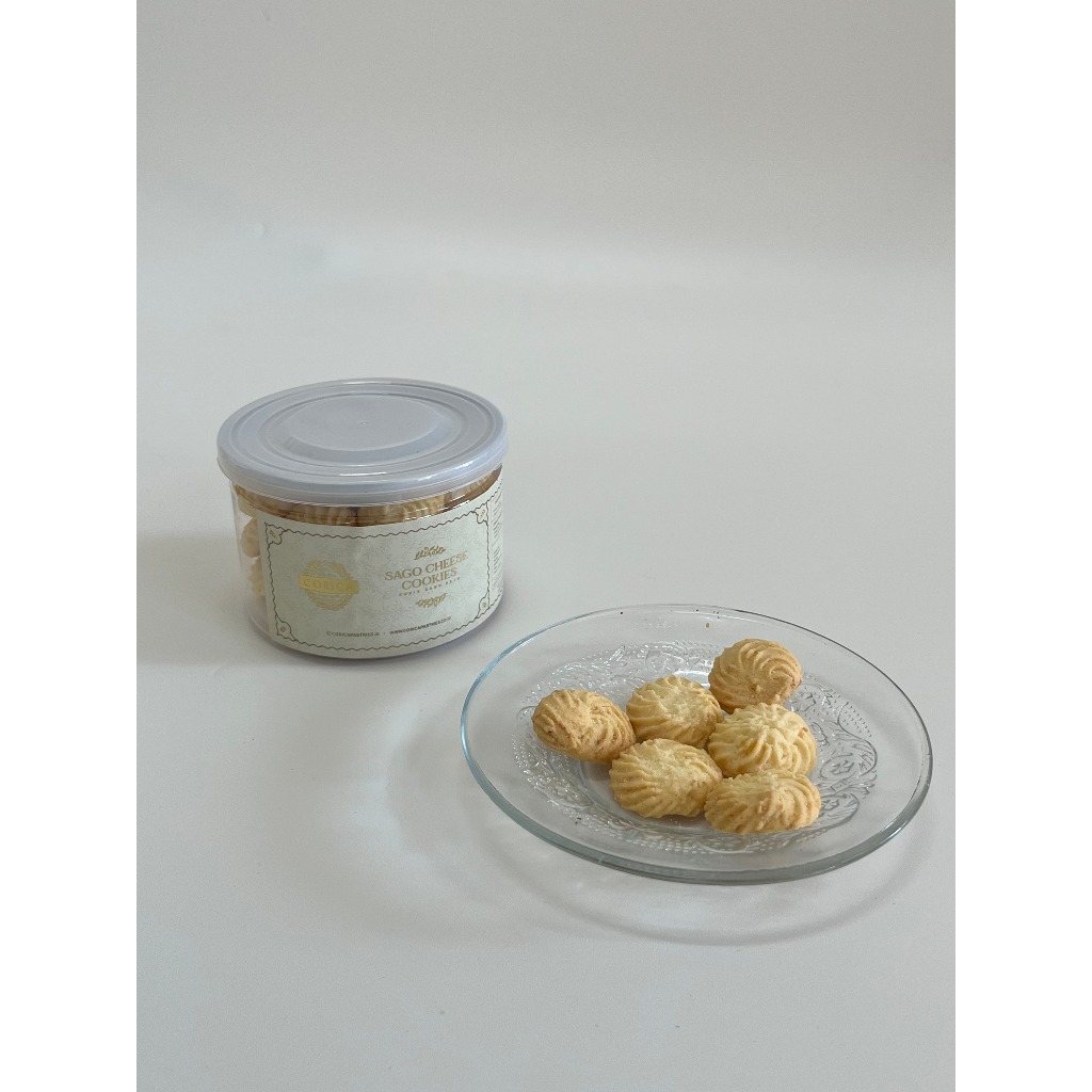 Cookies Corica Pastries - Sago Cheese - 70 Gr - Pet Can 84x60 + Tutup