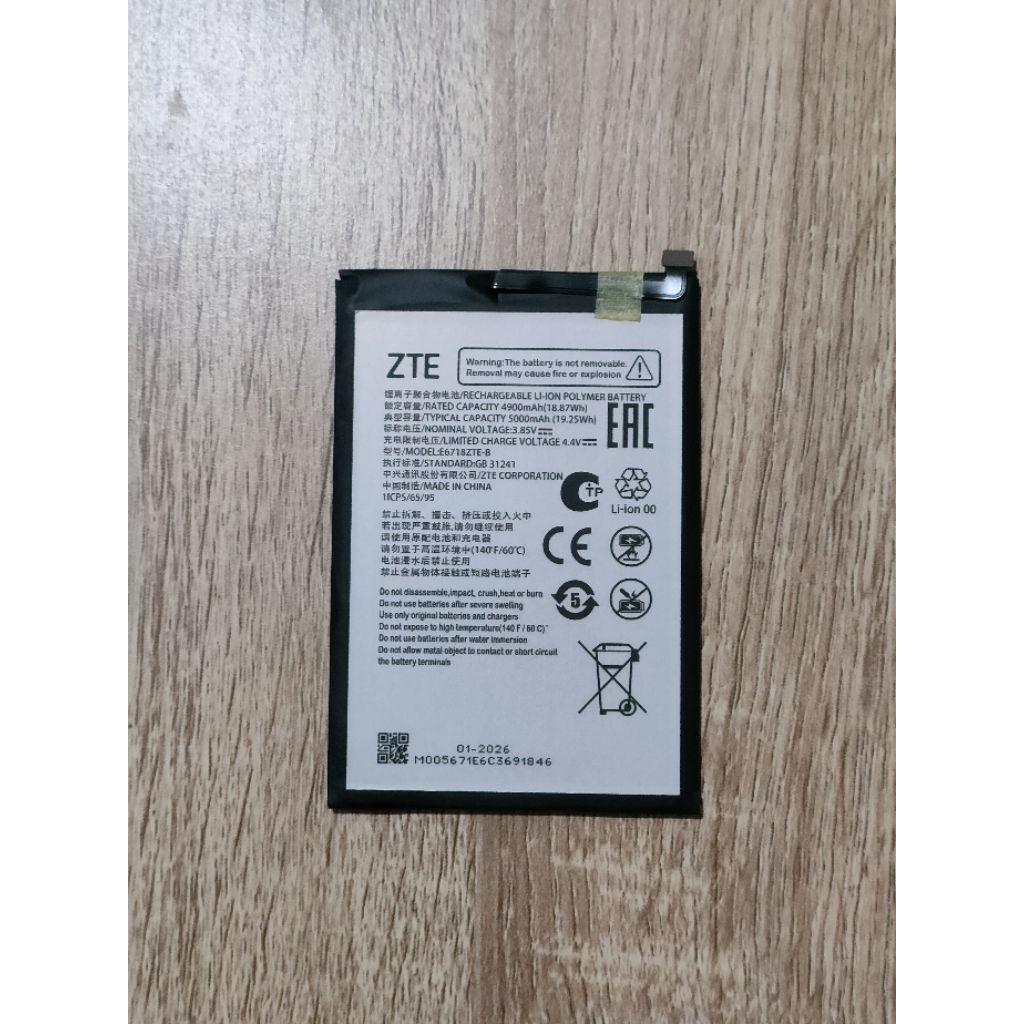 Baterai Batre ZTE BLADE A55 E6718ZTE-B Battery Batere Hp