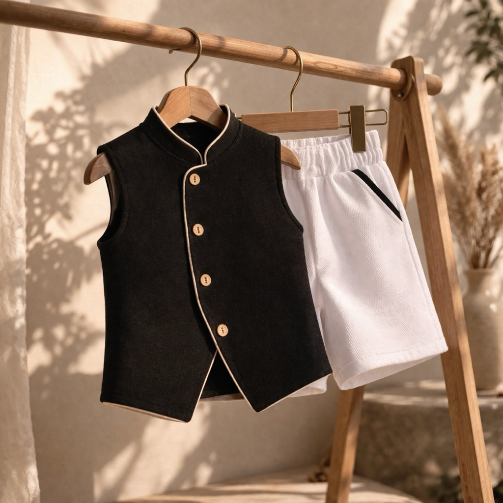 Tynny - Baju Anak Setelan Vero Black & White 0-6tahun Bahan Soft Rib - Fashion Anak Perempuan Vero S