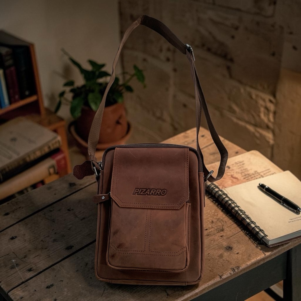 tas kulit PIZZARO tas bally pria tas selempang pria