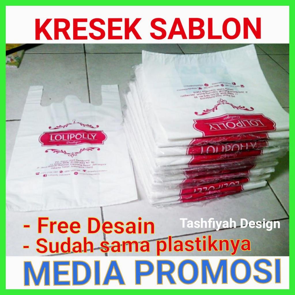 Plastik sablon / Kresek sablon custom desain indomart lebar 20cm isi sekitar  500pcs