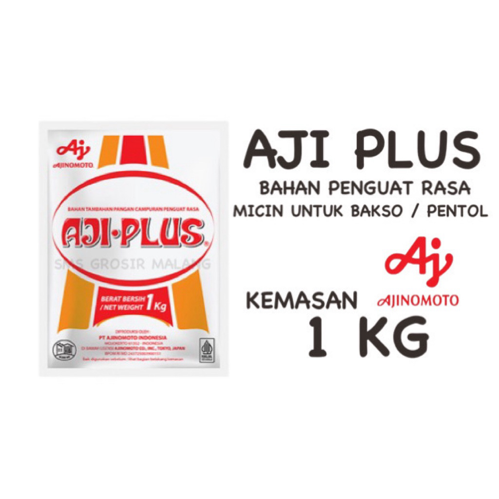 AJI PLUS / AJINOMOTO PLUS 1 KG / MICIN BAKSO / BAHAN PENGUAT RASA MAKANAN / AJI 1 KG