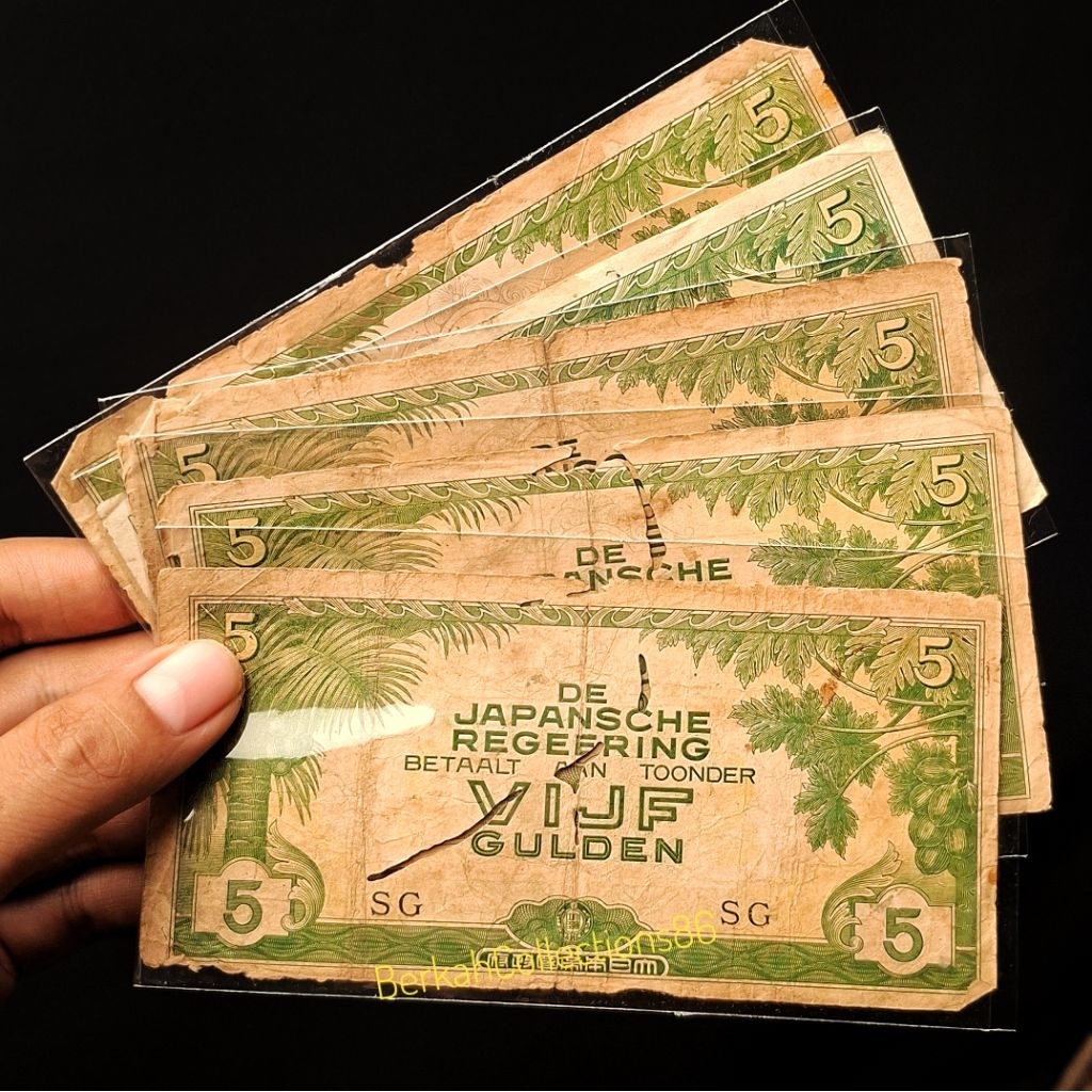 koleksi 5 gulden Djr penjajahan jepang asli
