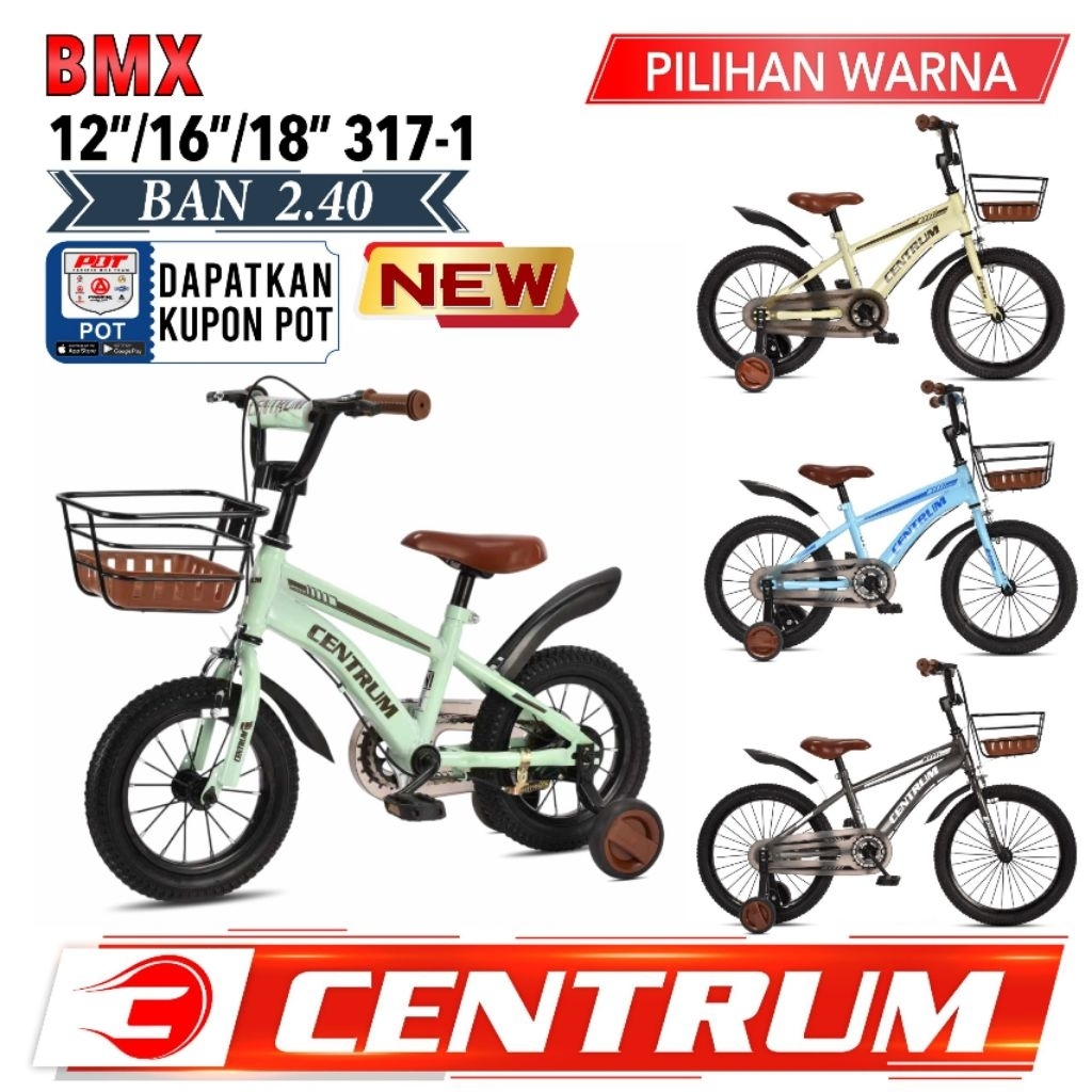 sepeda anak laki perempun centrum 317-1 317 -1 keranjang