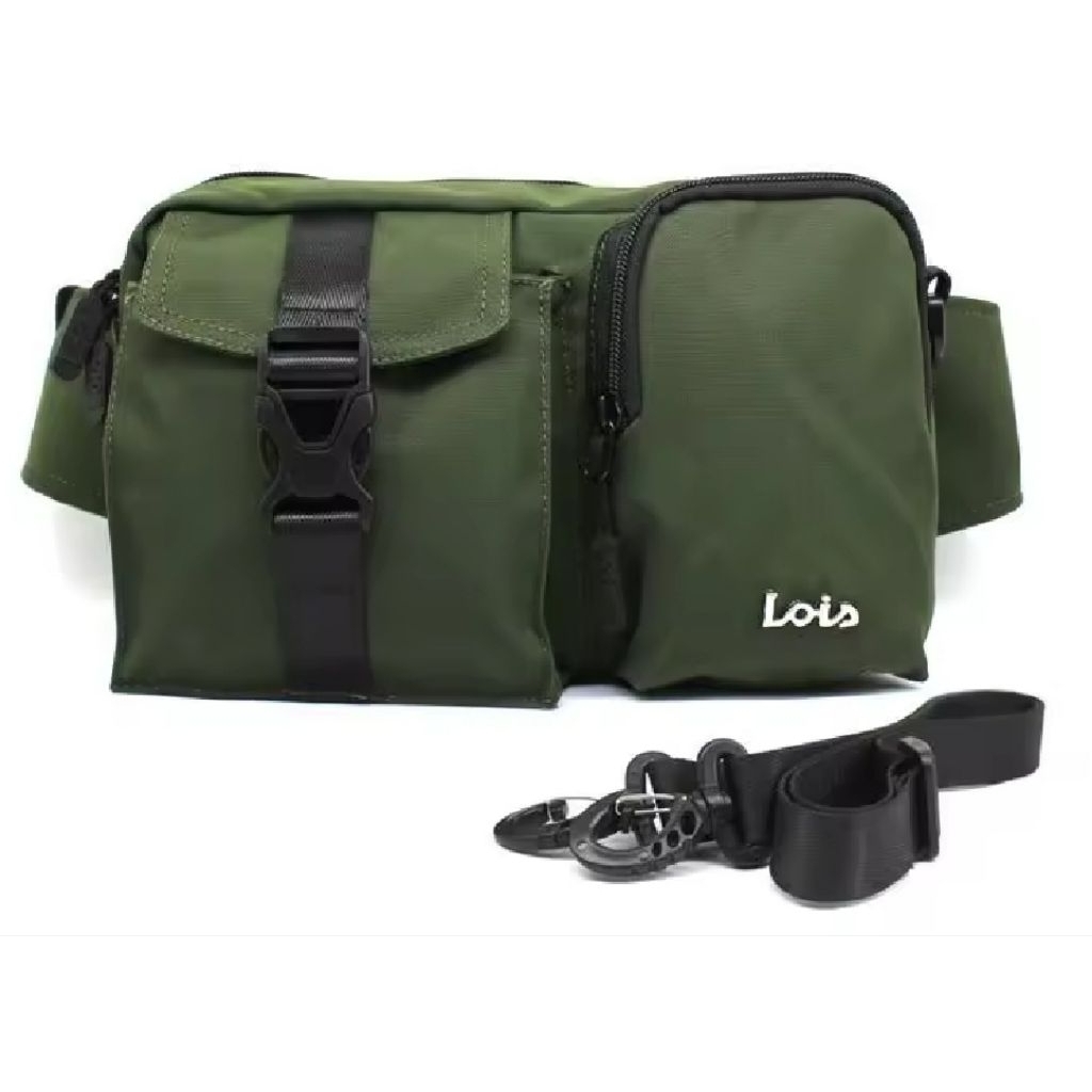 Tas Pinggang Kanvas 100% Original merek Lois Jeans