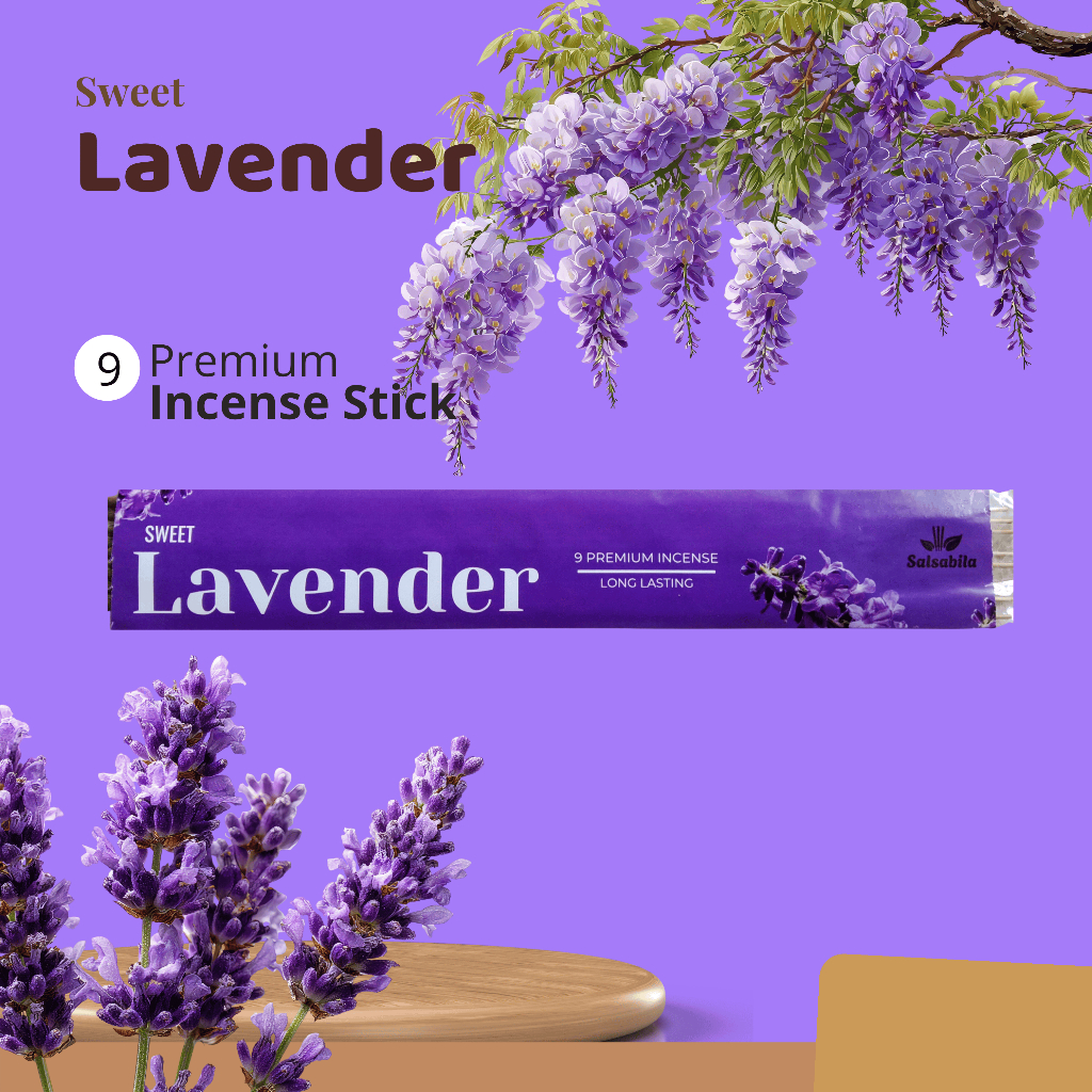Dupa Incense Stick Lavender Dupa Salsabila 9 Batang - Aroma Kuat, Terapi, Pengharum Ruangan