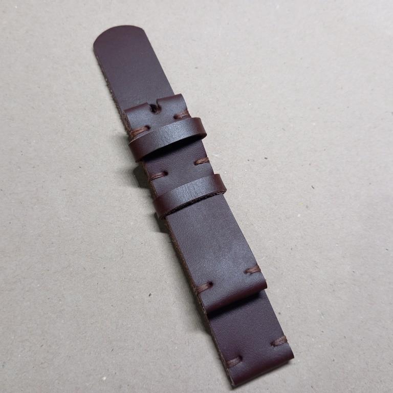 strap jam kulit asli coklat 20mm