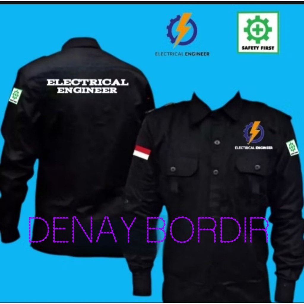 KEMEJA KERJA ELECTRICAL ENGINNEER BAJU ENGINEERING FUL BORDIR