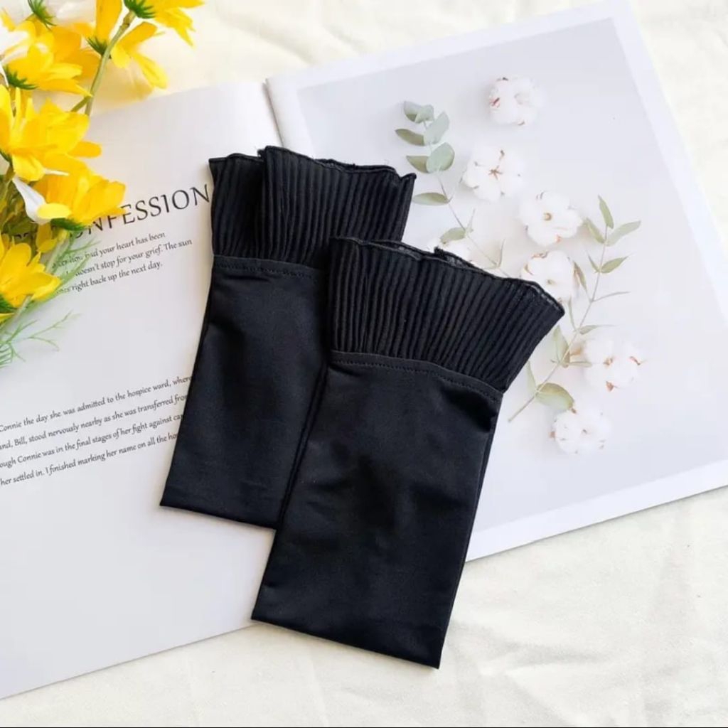 Manset tangan ruffle/ manset tangan flisket wanita muslimah