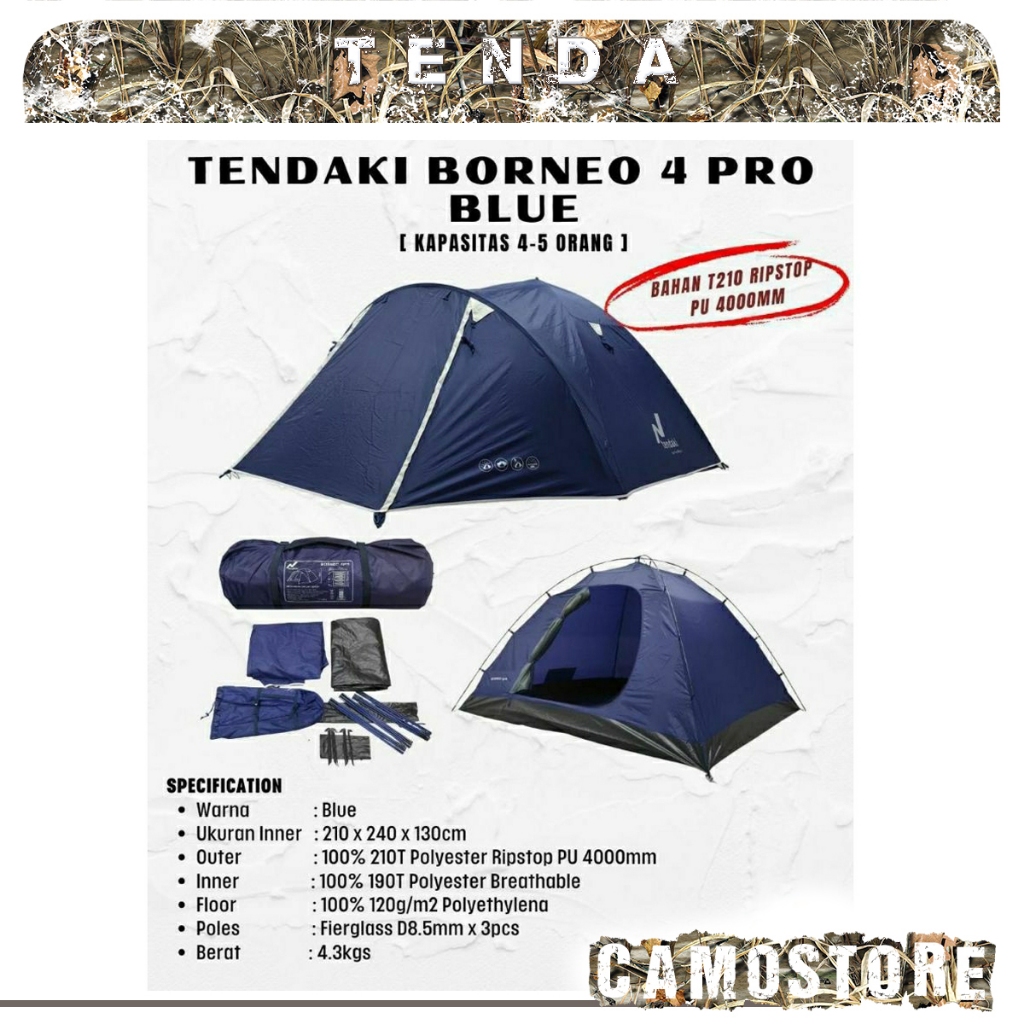 Tenda Tendaki Moluccas 4 Pro Borneo Wildshell jayadipa , LWY Compass NSM Dome Mis 4P - 5P 5 orang Ca