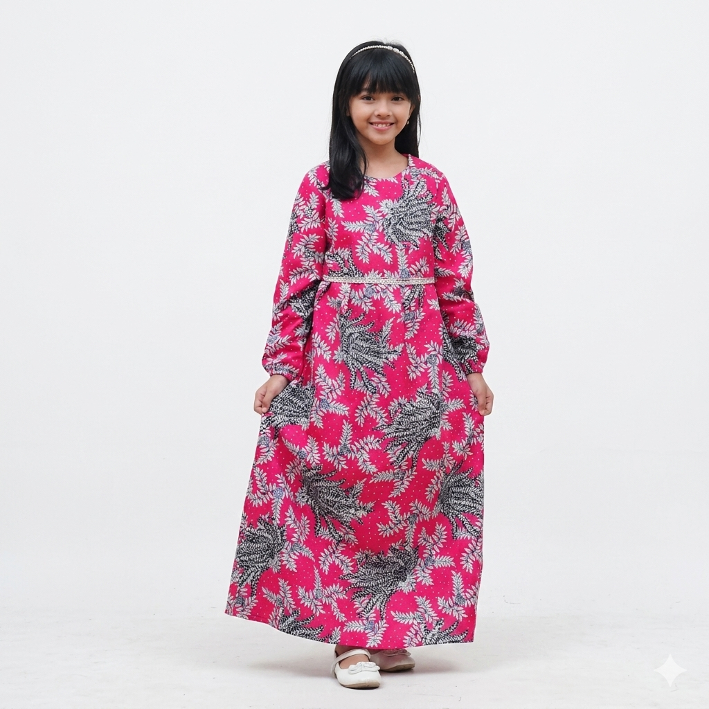 Gamis batik anak size 4-10 tahun