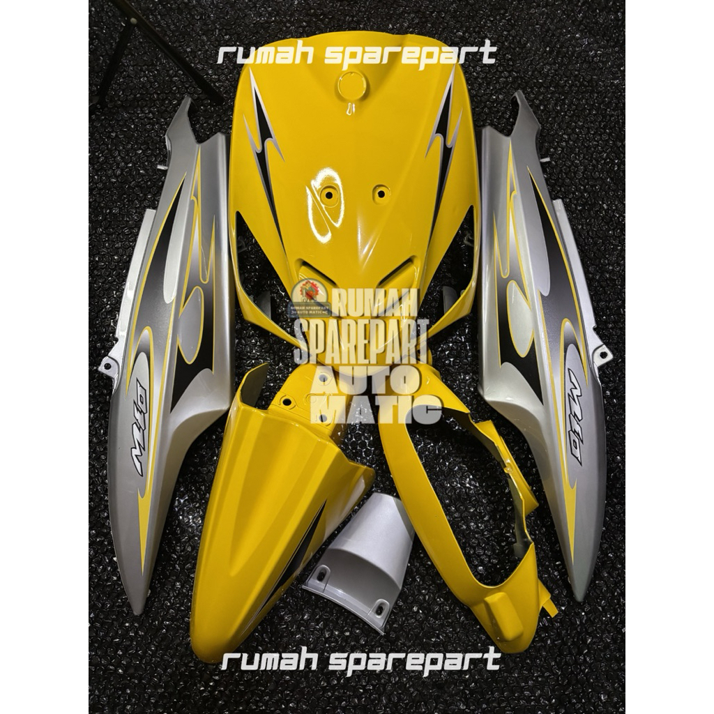 COVER FULL BODY HALUS YAMAHA MIO SPORTY WARNA KUNING MIX SILVER VIETNAM STYLE