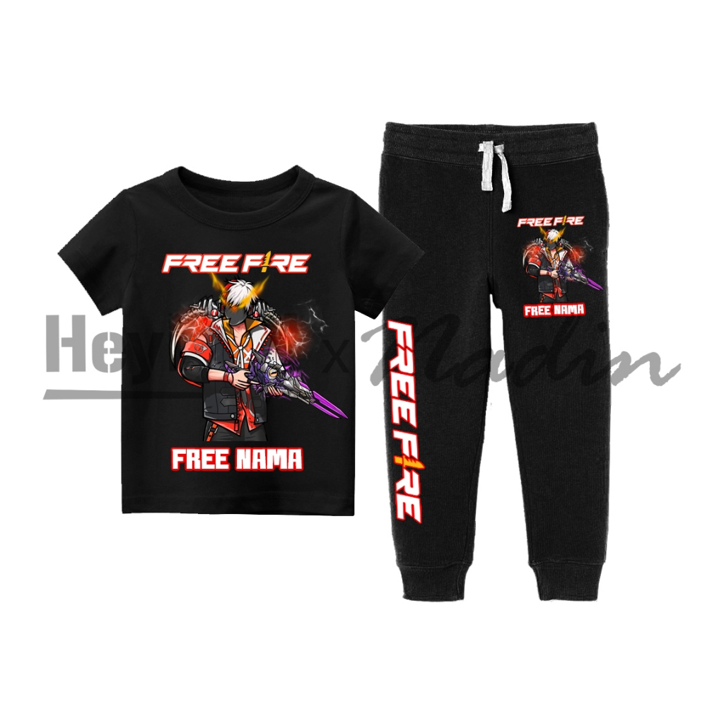 FREE FIRE Setelan Kaos Anak & Jogger Anak Free Fire Versi Sg Char 2jt Free Fire [ FREE NAMA ]